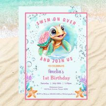 Chica de la tortuga del mar del bebé Personalizado