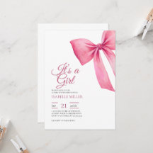 Chica de lazo rosa Baby Shower