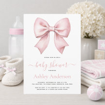 Chica de lazo rosa Baby Shower