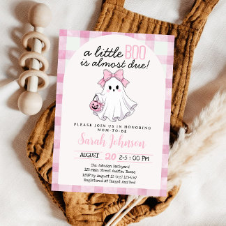 Invitación Chica de lazo rosa fantasma Baby Shower de encaje