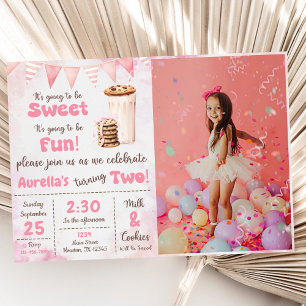 Invitación Chica de Leche y Cookies Foto Fiesta de cumpleaños