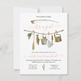 Invitación Chica de línea de la línea de la Baby Shower del c