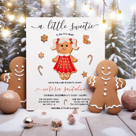 Invitación Chica de Little Sweetie Gingerbread Baby Shower