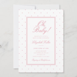 Invitación Chica de lunares rosados Baby Shower