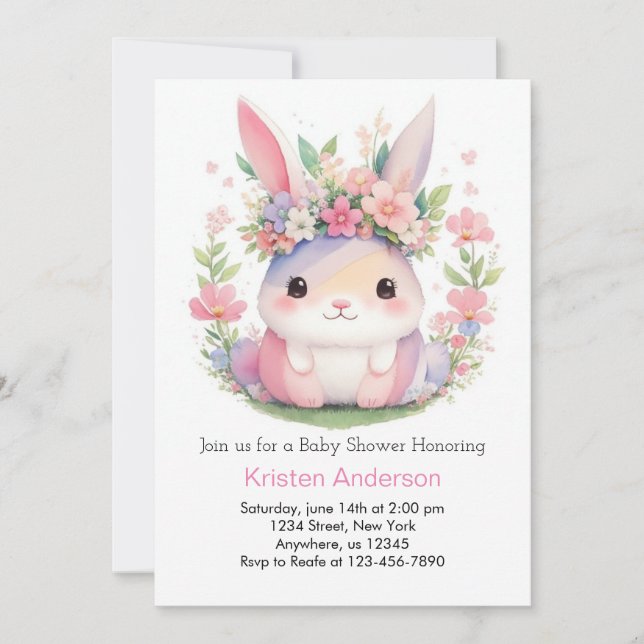 Invitación Chica de marionetas rosadas Baby Shower (Anverso)