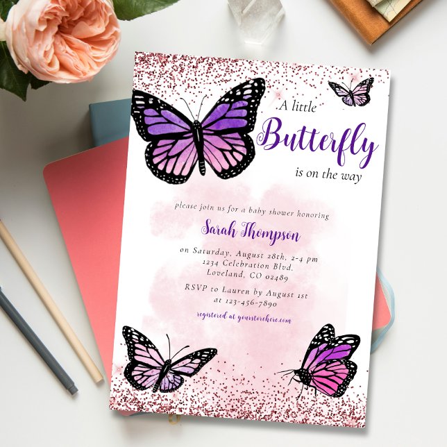Invitación Chica de mariposa Baby Shower (Subido por el creador)