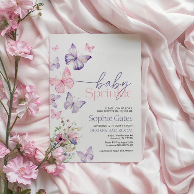 Invitación Chica de mariposa Bebé Sprinkle (Subido por el creador)