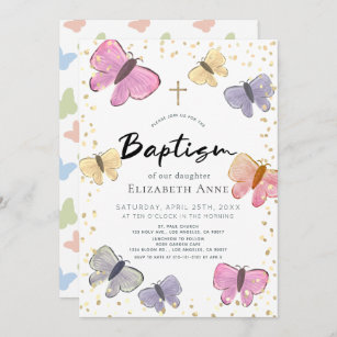 Invitaciones Mariposa En Colores Pastel 