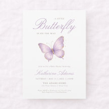 Chica de Mariposa Delicada Morada Baby Shower