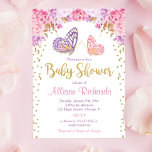 Invitación Chica de mariposa morada de oro rosa<br><div class="desc">Para una personalización más avanzada de este diseño,  simplemente seleccione el botón "Personalizar It" de arriba.</div>