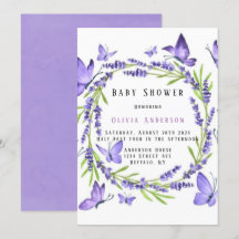 Chica de mariposas Lavender & Wisteria Baby Shower