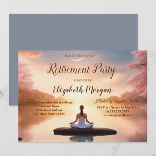 Invitación Chica de meditación de piedra Zen Fiesta de Jubila