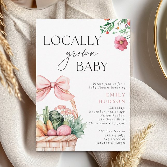 Invitación Chica de mercado de agricultores locales Baby Show (Subido por el creador)