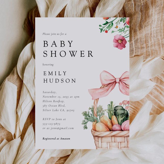 Invitación Chica de mercado de agricultores locales Baby Show (Subido por el creador)