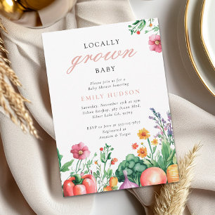Invitación Chica de mercado de agricultores locales Baby Show