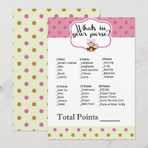Invitación Chica de monos Baby Shower ¿Qué hay en tu juego de