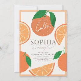 Invitación Chica de Naranja moderno y pequeño