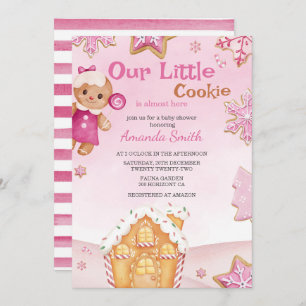 Invitación Chica de Navidades de invierno de Little Cookie Ba