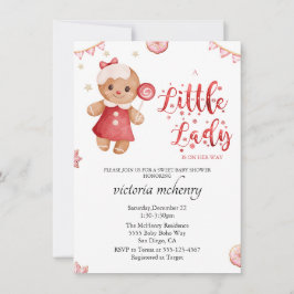 Invitación Chica de Navidades de Little Lady Gingerbread