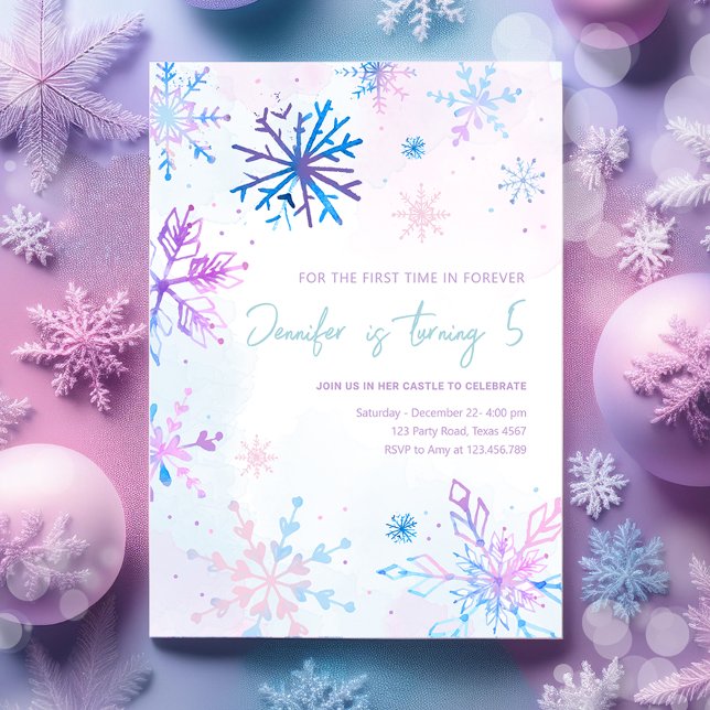 Invitación Chica de Nieve de Winter Wonderland (Subido por el creador)