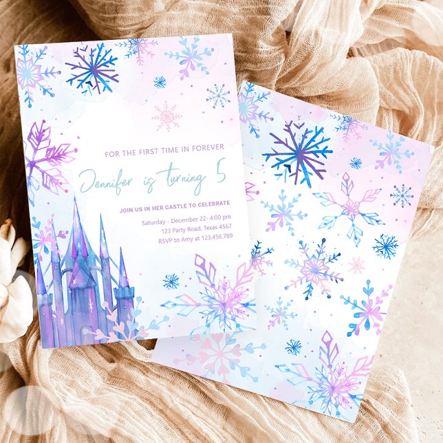 Invitación Chica de Nieve de Winter Wonderland (Subido por el creador)