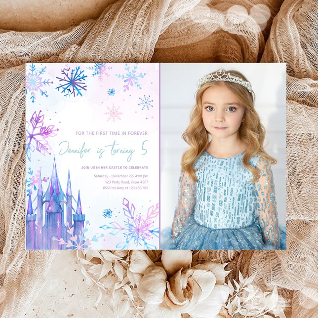 Invitación Chica de Nieve de Winter Wonderland (Subido por el creador)