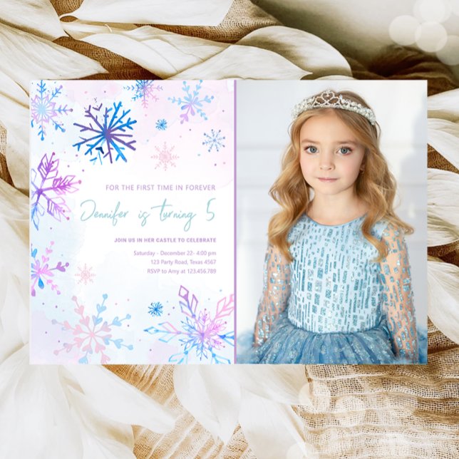 Invitación Chica de Nieve de Winter Wonderland (Subido por el creador)