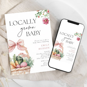 Invitación Chica de Niña Crece Localmente Ducha de Bebé