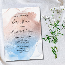Invitación Chica de niño pequeño con pantalla azul rosa Baby 