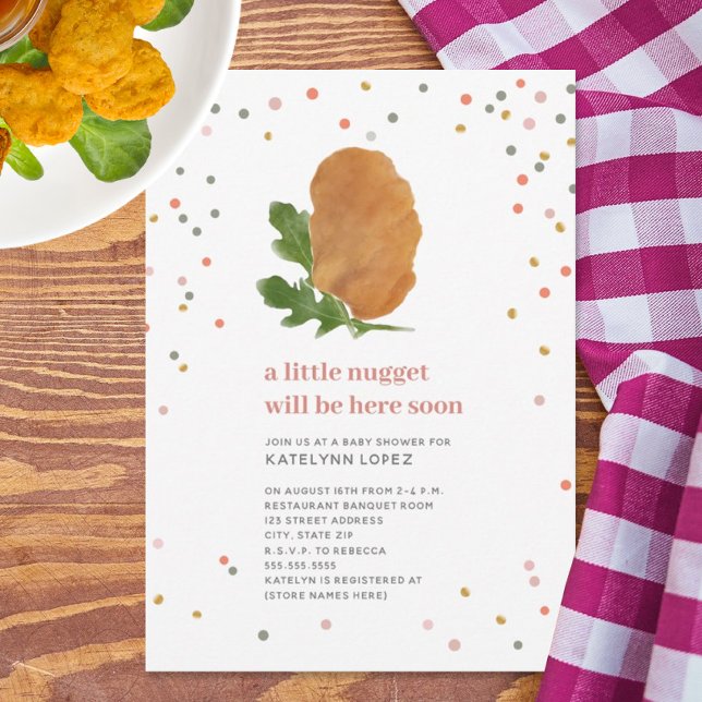 Invitación Chica de nugget de pollo pequeño Baby Shower (Subido por el creador)