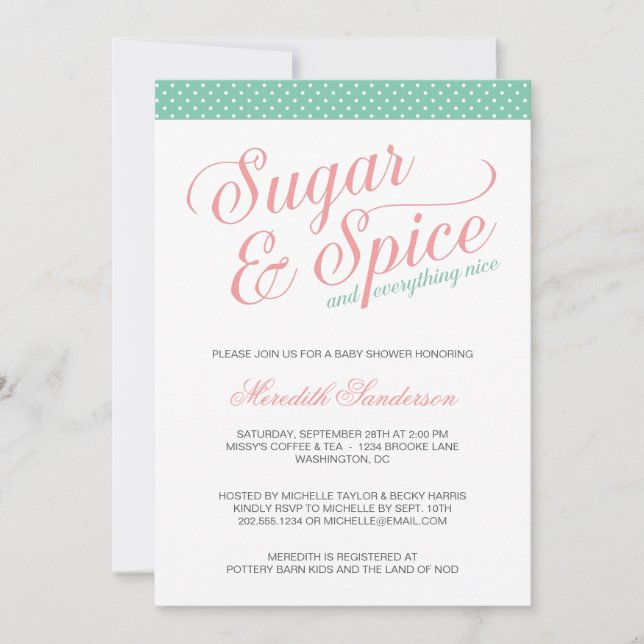 Invitación Chica de onda corta Baby Shower (Anverso)