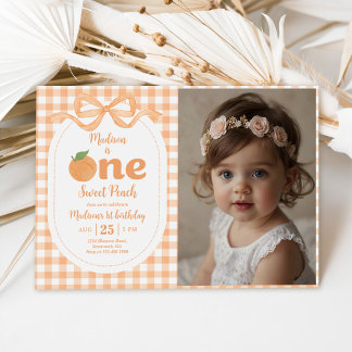 Invitación Chica de One Sweet Peach 1er cumpleaños