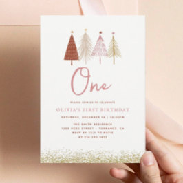 Invitación Chica de Onederland primer cumpleaños del Árbol de