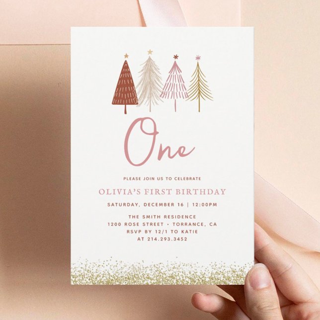 Invitación Chica de Onederland primer cumpleaños del Árbol de (Subido por el creador)