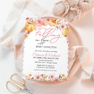 Invitación Chica de Otoño de Calabaza de Shower de Bebe enamo