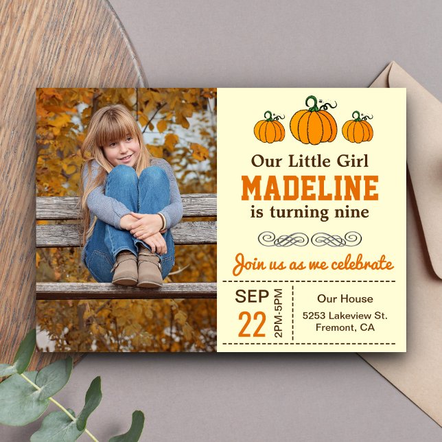 Invitación Chica De Otoño De Tubo De Topa De Aniversario Invi (Subido por el creador)