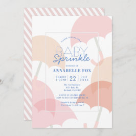 Invitación Chica de paraguas rosados Baby Sprinkle Shower