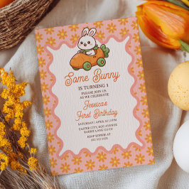 Invitación Chica de Pascua de Some Bunny Floral Fiesta de cum