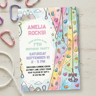 Invitación Chica de Pastel Escalada en Montaña Cumpleaños