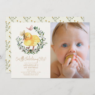 Invitación Chica de Patata y Mariposa Primer cumpleaños