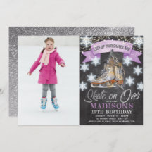 Chica de patinaje sobre hielo Foto de cumpleaños p