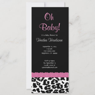 Invitación Chica de patrón leopardo Baby Shower V12