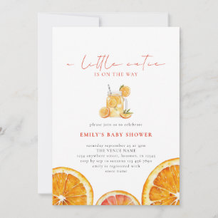 Invitación Chica de pequeños Naranjas cortos Baby Shower