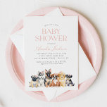 Invitación Chica de perro de cachorro Baby Shower<br><div class="desc">Invitar a amigos y familiares a celebrar a un pequeño en el camino con esta sencilla y elegante invitación a ducharse con el tema del perro.</div>