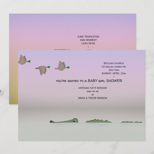 Invitación Chica de Personalizado de la naturaleza de los pat (Anverso / Reverso)