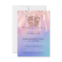 Chica de pies Baby Shower niño Rosa real piel Purp