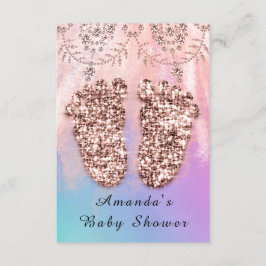 Invitación Chica de pies Baby Shower niño Rosa real piel Purp