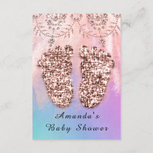 Invitación Chica de pies Baby Shower niño Rosa real piel Purp
