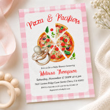 Chica de pizza y chupetes Cumpleaños de bebé de cu