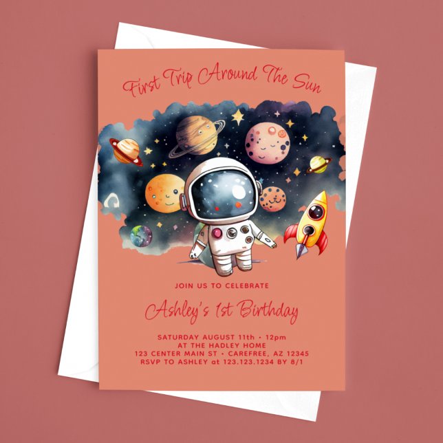 Invitación Chica de planetas del espacio exterior cumpleaños  (Subido por el creador)